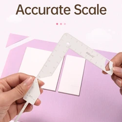KW-TRIO Book Cover Guide Metal Bookbinding Tool DIY Making Book Auxiliary Ruler Support Measurement/ Marking/ Rounded Corners