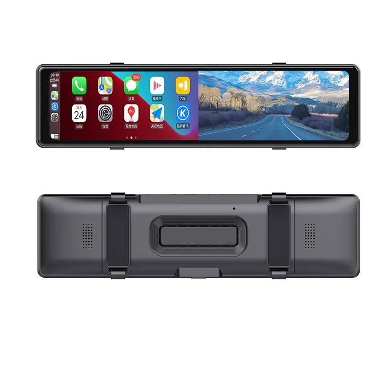 

carplay car dvr 3 cams AHD1080P mirror car DVR with wireless carplay WIFI GPS 12inch touch screen car video recorder