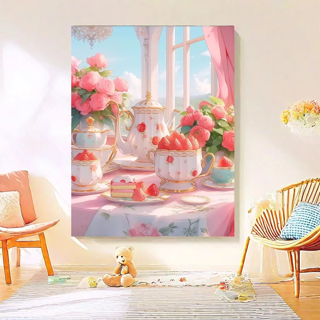 9ct 60x80cm afternoon tea Embroidery DIY Chinese Style Printed Kits Cross Stitch Needlework Set Home Decor Crafts