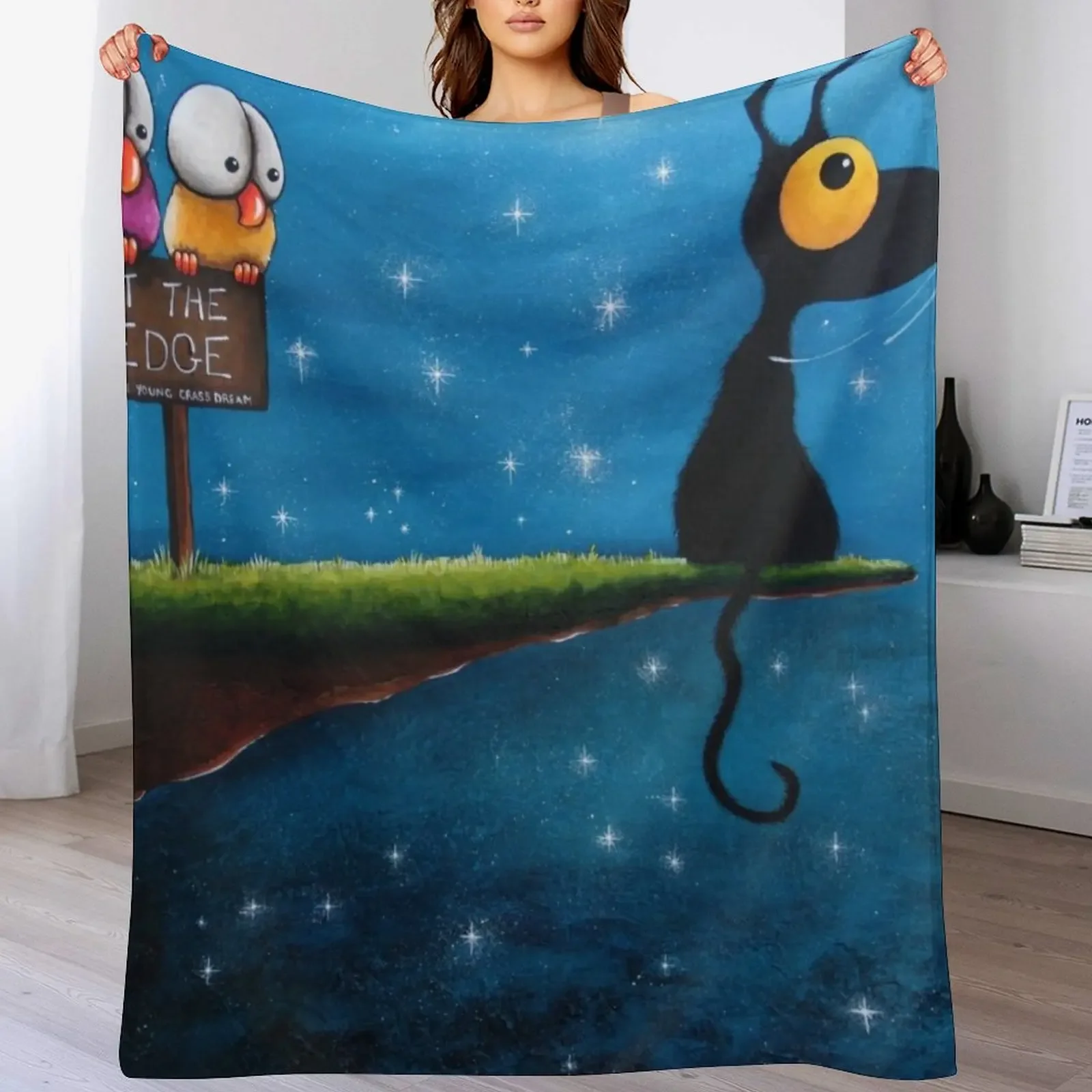 

At The Edge Throw Blanket Loose Thin for sofa Personalized Gift Blankets