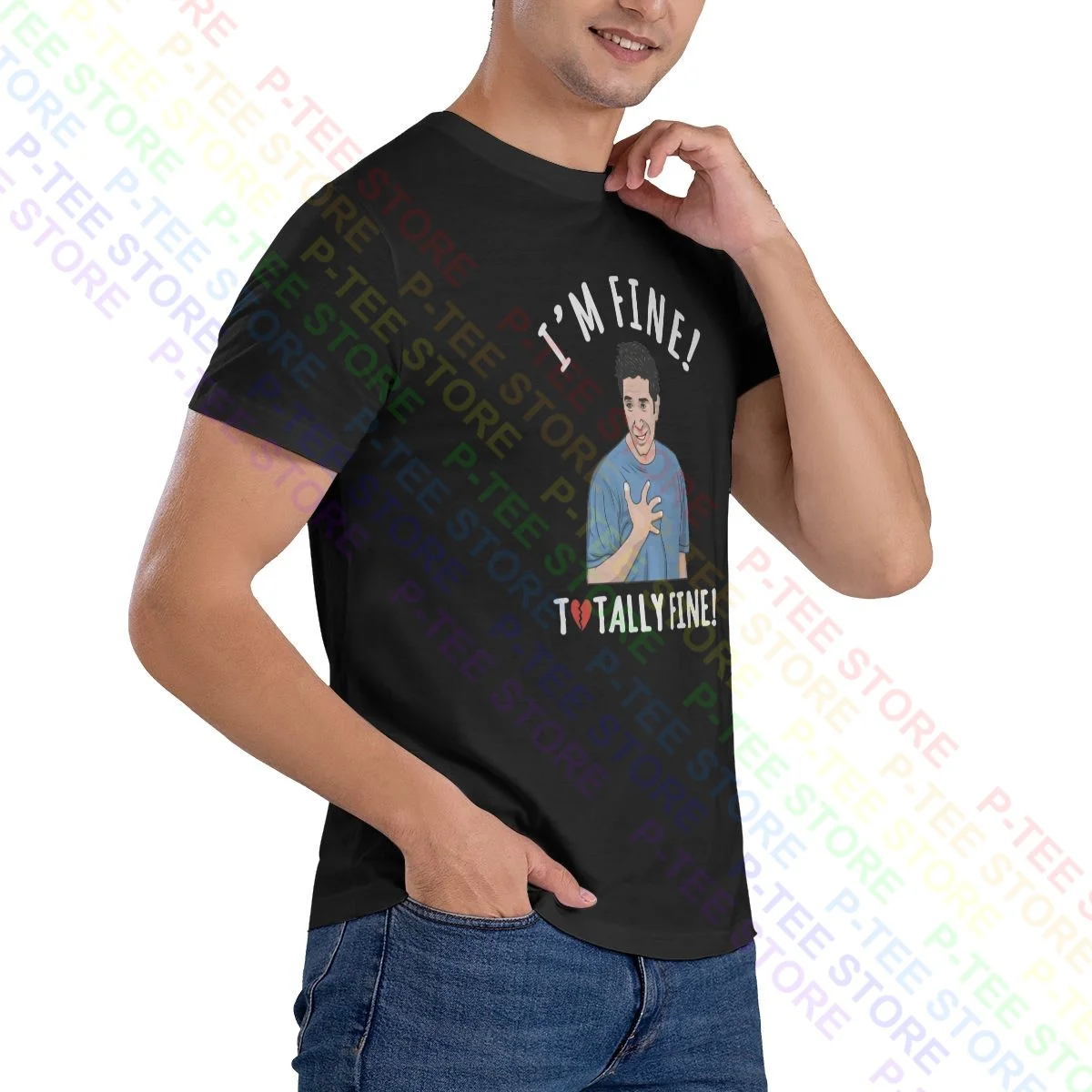 Im Fine Totally Fine Ross Is Not Fine Friends Comedy Tv Show Shirt T-shirt Daily Splicing Tee