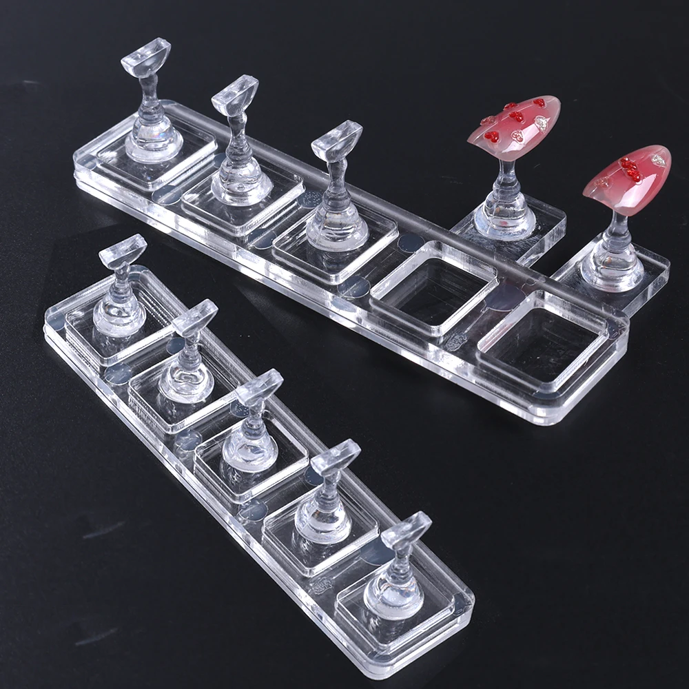 5/10pcs/set Nail Holder False Nail Tip Practice Stand Press on Nail For Nail Training/Painting Acrylic Base Holder Nail Display