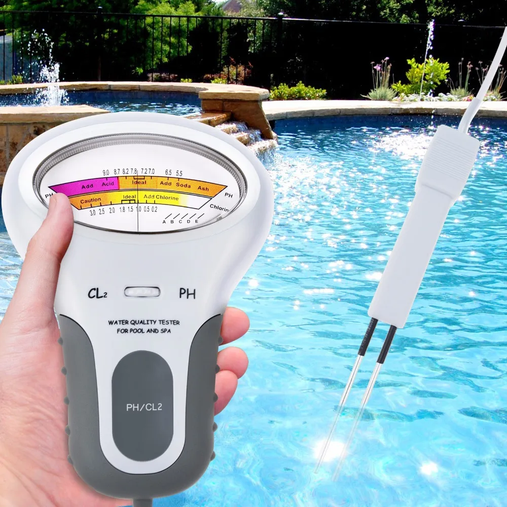 

2-in-1 Swimming Pool Water Quality Tester PH Testing Pen CL2 Chlorine Gas Detector