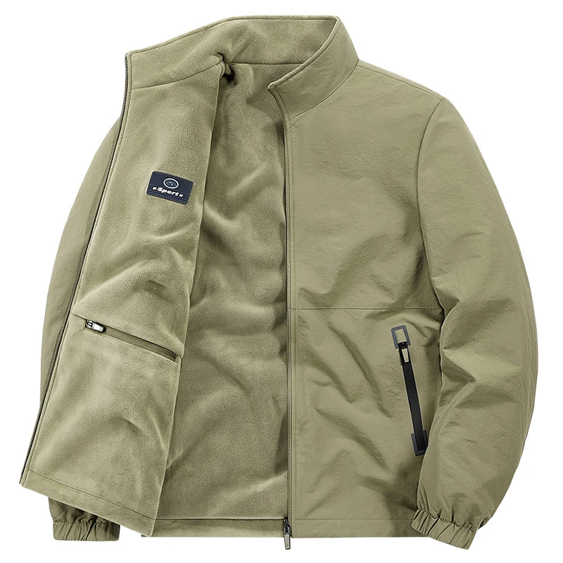 

Осень-зима, мужские флисовые теплые куртки-бомберы, модные мужские двухсторонние термопальто, мужские толстые ветровки, куртки, одежда