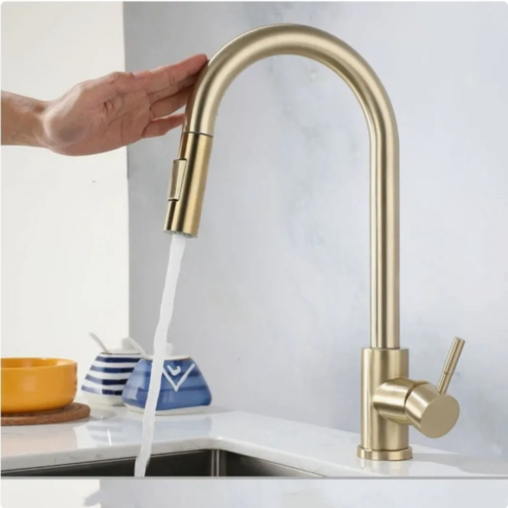 

Smart Touch Sensor Kitchen Faucets Sensitive Smart Touch Control Faucet Mixer Tap Pull Out 360 Rotation Sensor Faucets