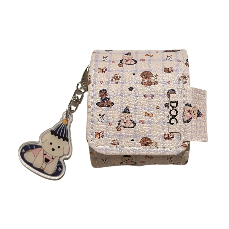 เคสหนังลายการ์ตูนลูกสุนัขน่ารัก ลายตาราง สำหรับ AirPods 1 หรือ 2 3 4 AirPods Pro3 Pro 2