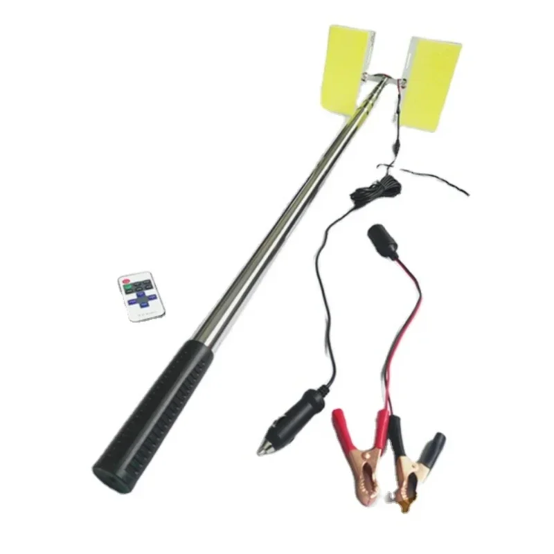 12V แสงกลางแจ้งกันน้ํา Telescopic Rod LED Camping Light ตกปลา Rod Super Bright LED เต็นท์ไฟ