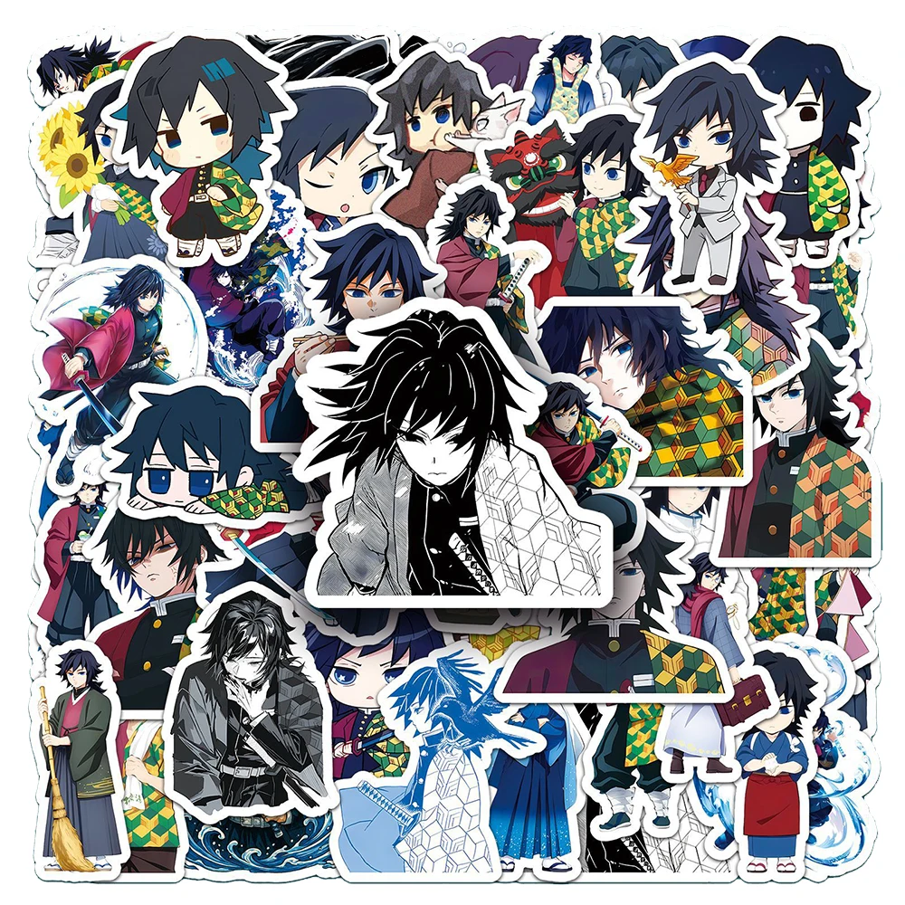 10/30/50 Stück coole Cartoon-Tomioka-Giyuu-Graffiti-Aufkleber, Anime-Demon-Slayer-Abziehbilder, DIY-Koffer-, Gitarren-, Helm-Wasserdichter Aufkleber