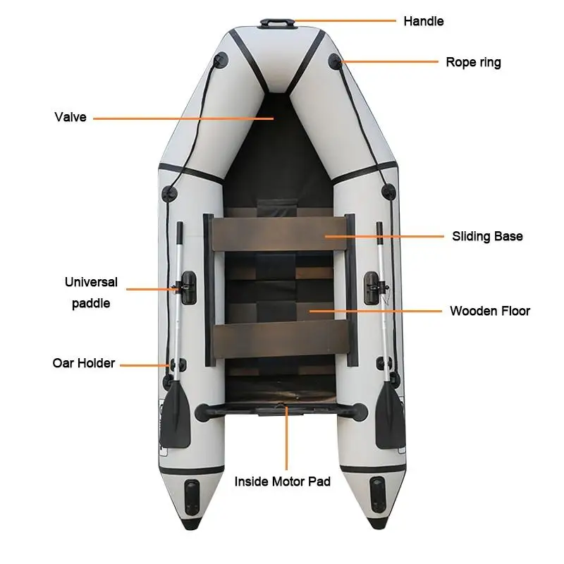 10 Foot Inflatable Speed Boat PVC Assault Rescue Kayak Transom Sport Tender Boat with Motor Board