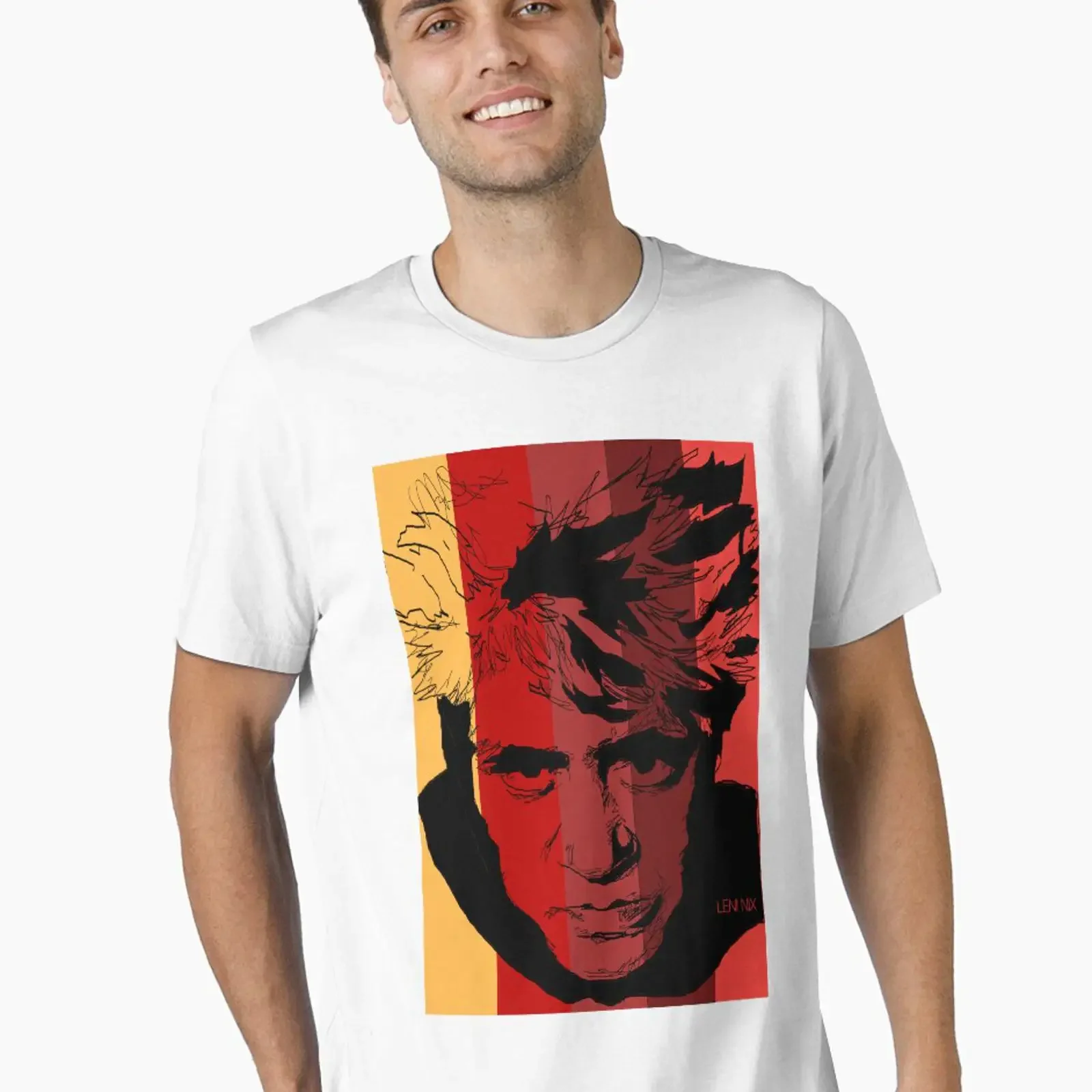 Pedro Almodovar with stripy background Essential T Shirt vintage Washed fashion designer clothes streetwear Comfortable Stylish