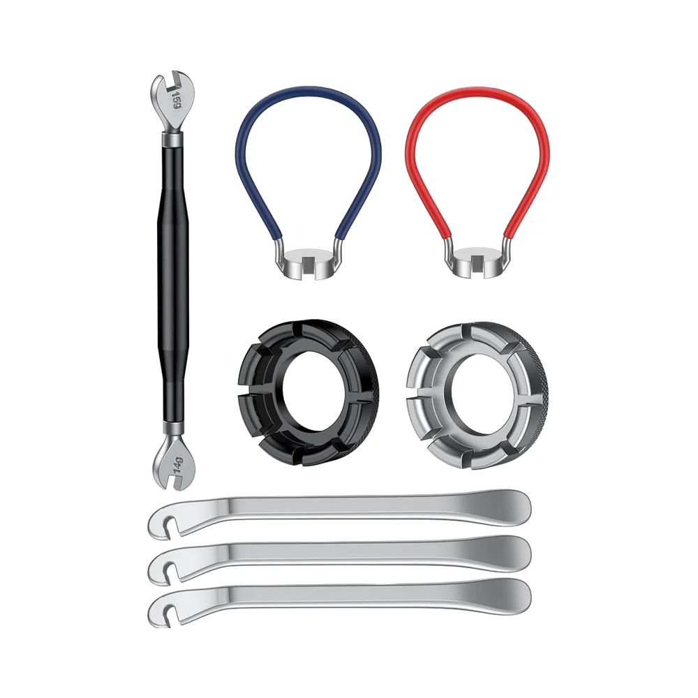 8-Piece Bike Repair Tool Kit Bike Spoke Wrenches and Rim Truing Tool Set