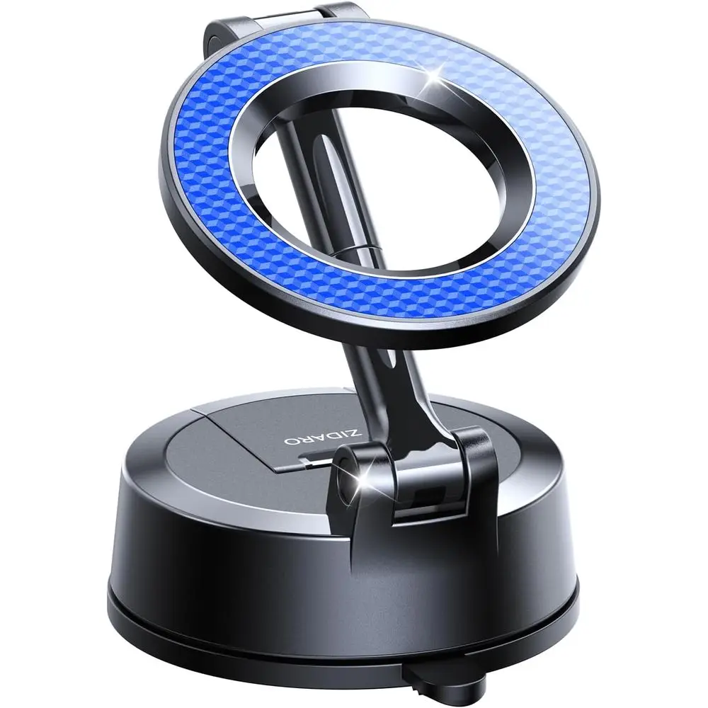 

360°Adjustable Magnetic Car Phone Holder, Compatible with 12-17 Series, Board Mount, 80+LBS Suction Cup (Blue)