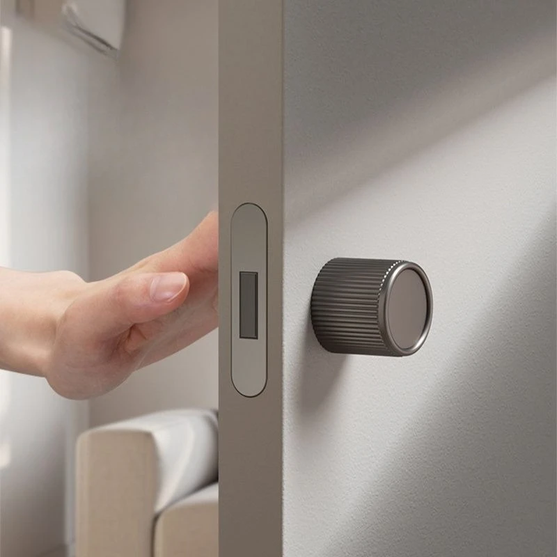 

Minimal black zinc alloy unilateral lock, white background wall lift flat open ball lock