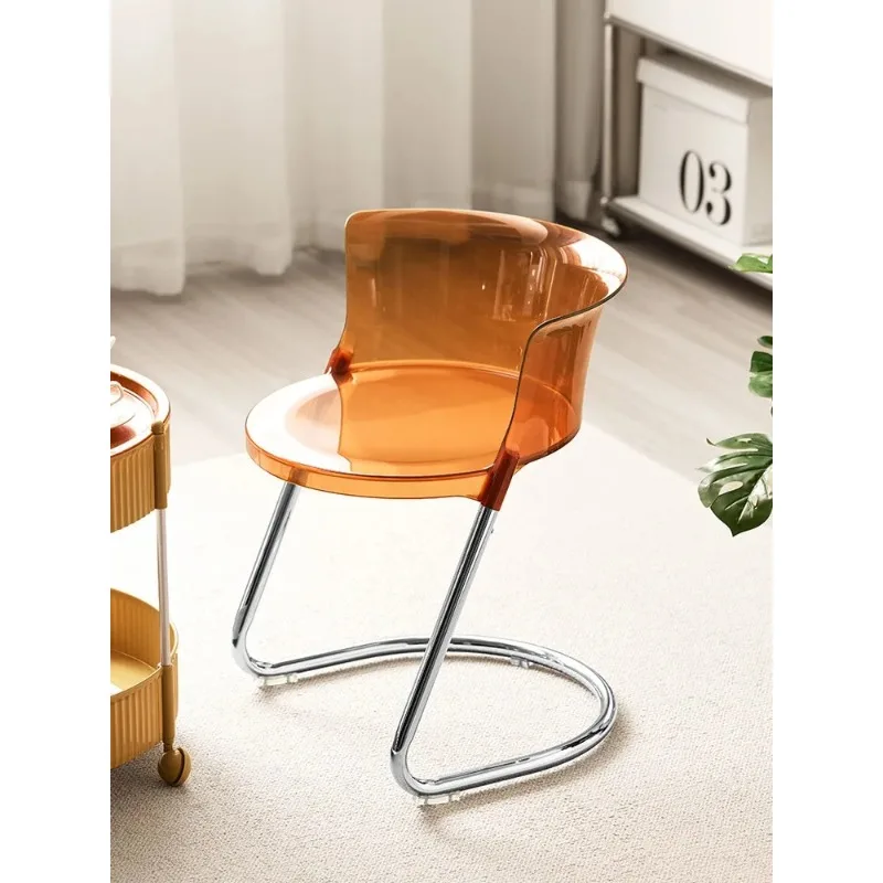 Nordic Transparent Dining Chairs Household Acrylic Back Chair Bow Simple Modern Crystal Chair Dining Room Furniture 식탁 의자