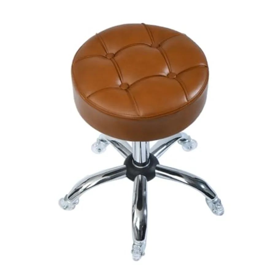 

® Round Rolling Stool with Wheels Heavy Duty 400lb Height Adjustable Swivel Drafting Stool for Shop Salon Home Office Tatoo Med