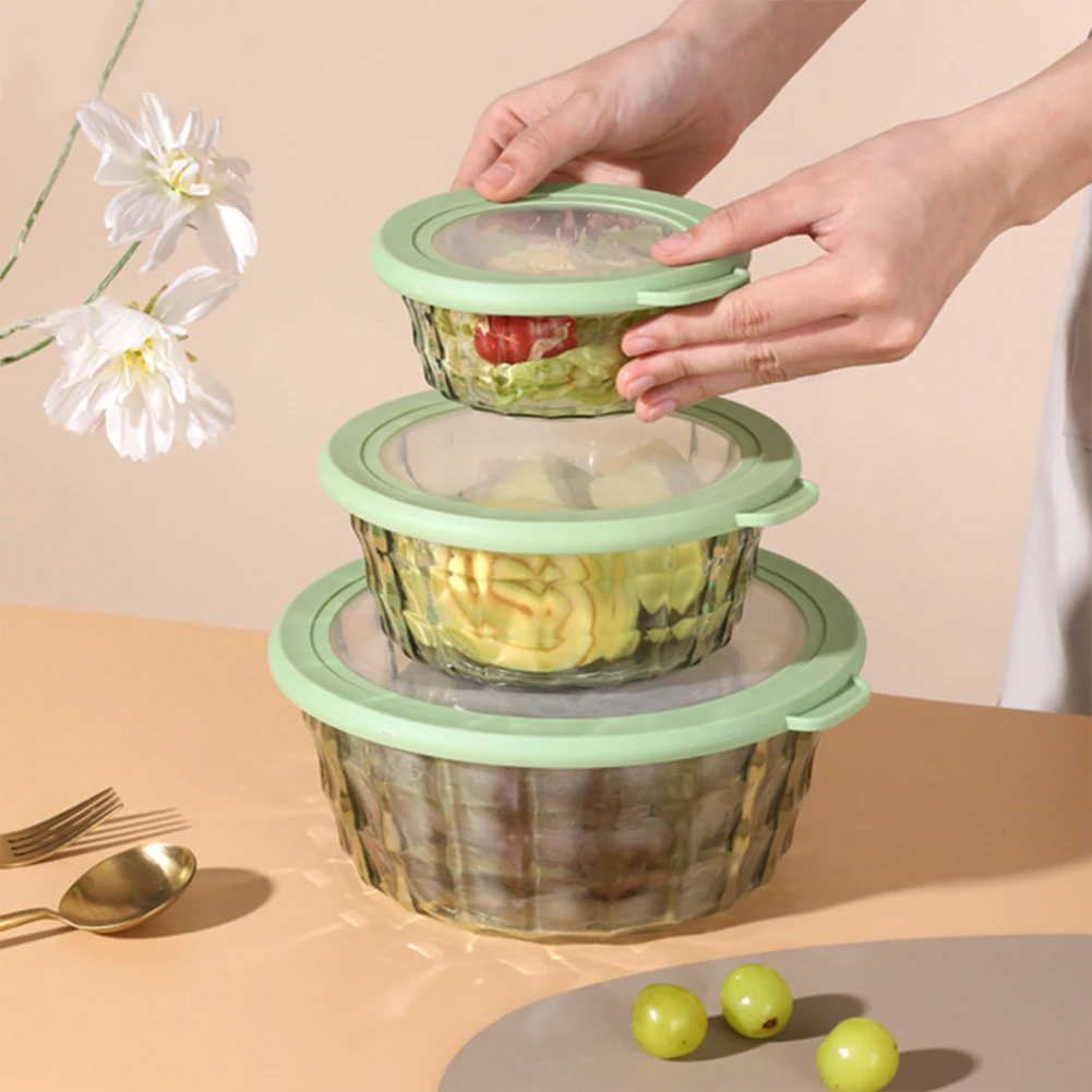 3 упаковки чашек для салата со стандартным круглым составным прозрачным пластиковым герметичным контейнером, кухонные контейнеры для хранения пищевых продуктов для хлопьев