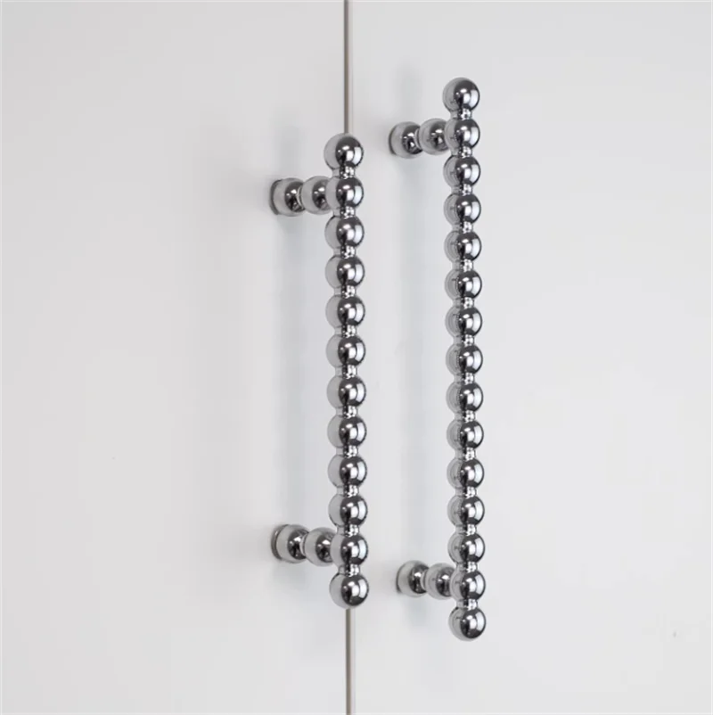 French Vintage Small Round Ball Pull Handle For Drawer Wardrobe Door Cabinet Furniture Knobs Silver Bead Long Pull Handles