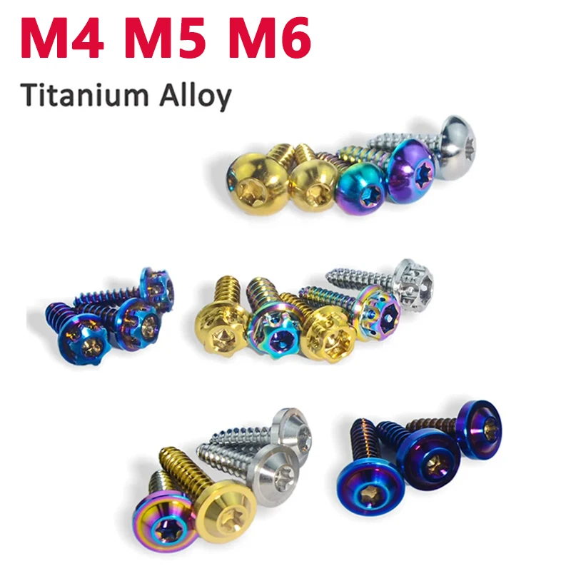 

1pc Titanium Alloy Self-tapping Screw M4 M5 M6 Length 17 20 25mm Motorcycle Plate Threading Die Screw Modified to Replace Screws