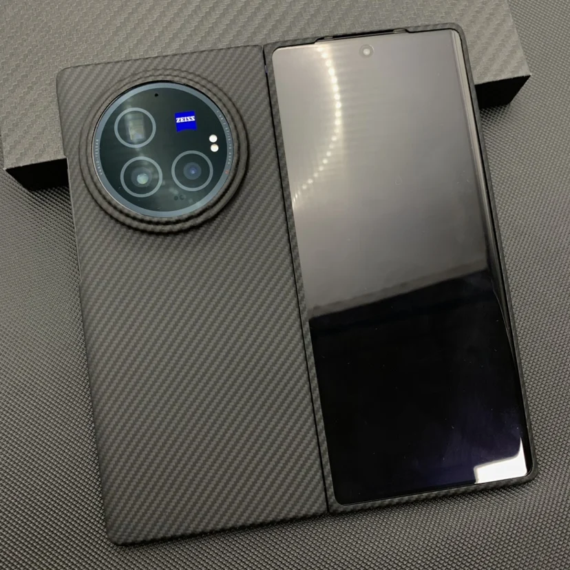 

Kevlar phone case suitable for VIVO X Fold3 aramid fiber magnetic protective case with simple stripes 2-in-1