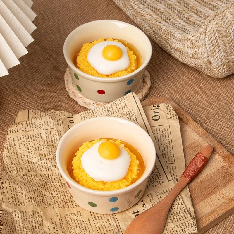 Birthday Noodle Scented Candle Novelty Cute Egg Instant Ramen Gift For Best Friend Party Table Centerpiece Cozy Home Display
