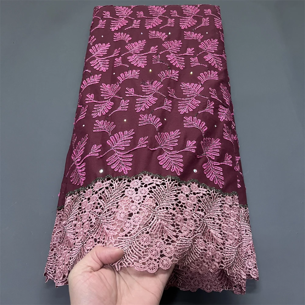 

Африканское кружево 2026: нигерийский тюль, вышитый материал для свадебных платьев, мягкий хлопковый дамаст для праздничных нарядов, 5 ярдов