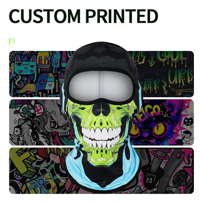 Men Skull Balaclava, Halloween Funny Head Cover, Cycling Full Face Mask, Windproof Motorcycle Headgear, Bike Helmet Liner,