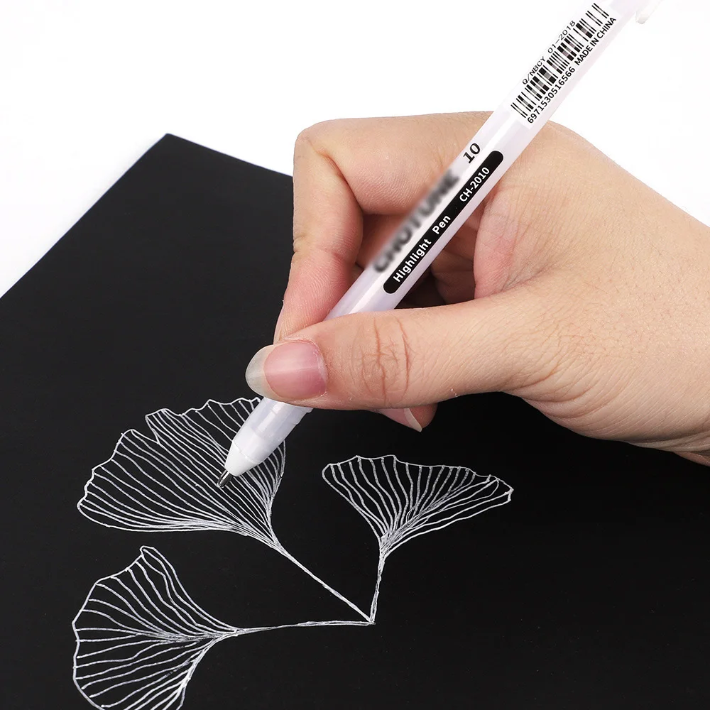 3PCS White Highlighting Pen Set, White Graffiti Hook Pen, Art Student Anime Painting Oil Pen, Suitable for Student Painting