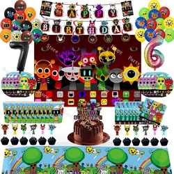 Incredibox Sprunki Birthday Party Supplies Split Sales Balloon Cup Plate Tablecloth Backdrop Cake Topper Sprunki Decoration