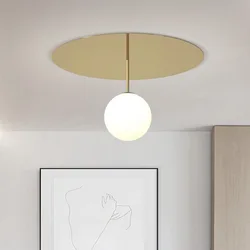 Modern LED Minimalist Bedroom Ceiling Lamp American Corridor Aisle Counter Bar Living Roon Designer’s Ceiling Light White Glass
