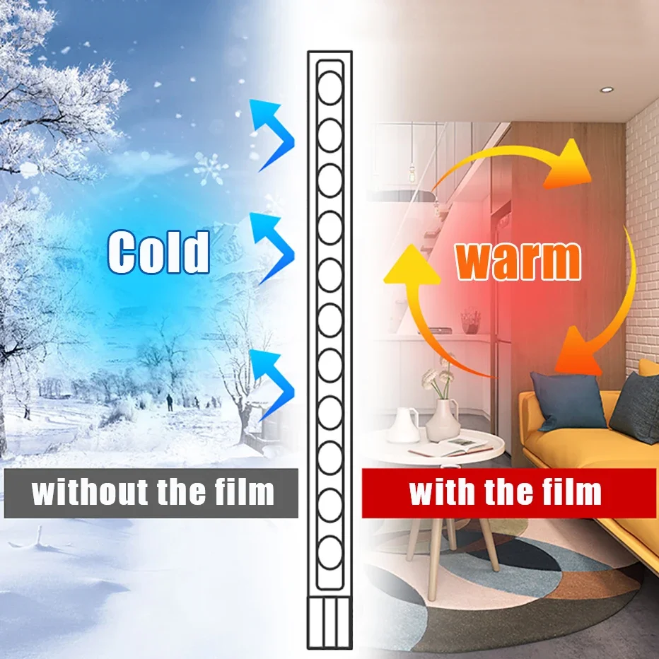 Window Seal Cover Anti-Cold Keep Room Warm Window Curtain Windproof Weather-Proof Winter Window Seal Insulation Film