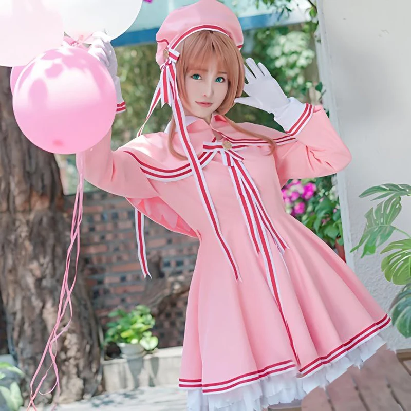 日本の透明カード,ピンクのコスプレ衣装,女性用,財布付き