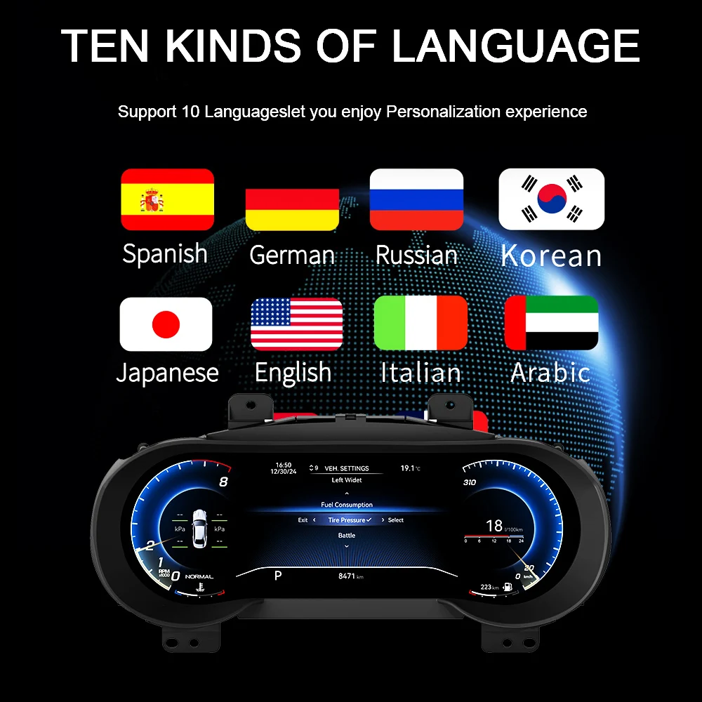 Auto Gauge For Maserati Ghibli Levante Quattroporte GranTurismo GT Digital Performance Display Dashboard Speed Table Car Virt