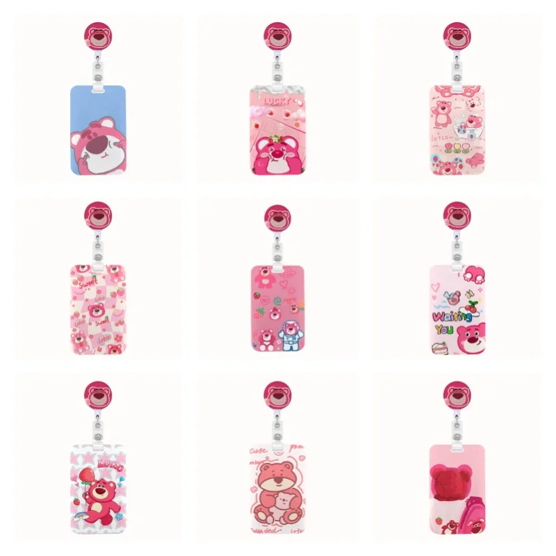 

Cartoons Cute Kids Keychain Easy Retractable Keychain Office ID Card Pass Lanyard buckle Badge Card Holder 0327