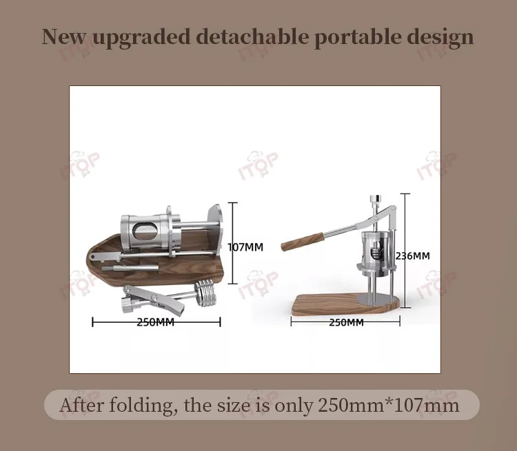 ITOP W1 ماكينة صنع القهوة اليدوية الصغيرة القابلة للفصل ماكينة إسبريسو خارجية 1-16 بار 51 مللي متر رأس تخمير 80 مللي تجويف