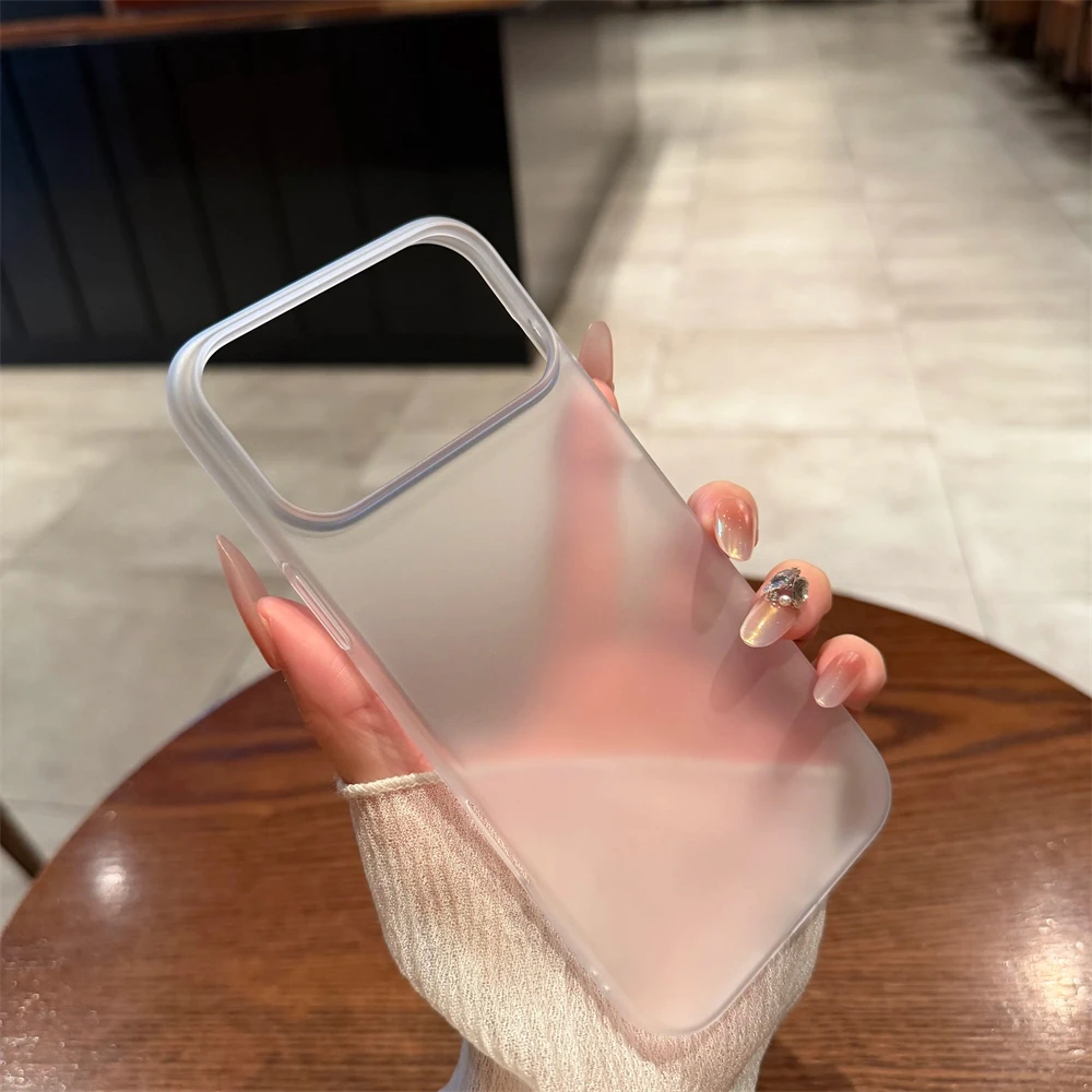 Ultradünne Transparente HD-Hartschalenhülle für iPhone 18 17 Pro Max Air 16 15 14 13 12 Plus Schlanke Einfache Klare Matte Frosted Hülle – Detail 5