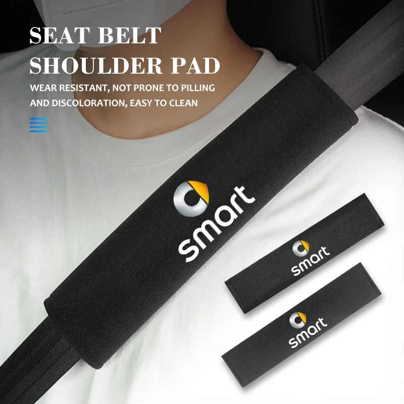 For Smart 1/2pcs Car Safety Belt Shoulder Cover Pads Interior Decoration Fortwo Forfour 451 453 450 452 454 Forspeed Forjeremy
