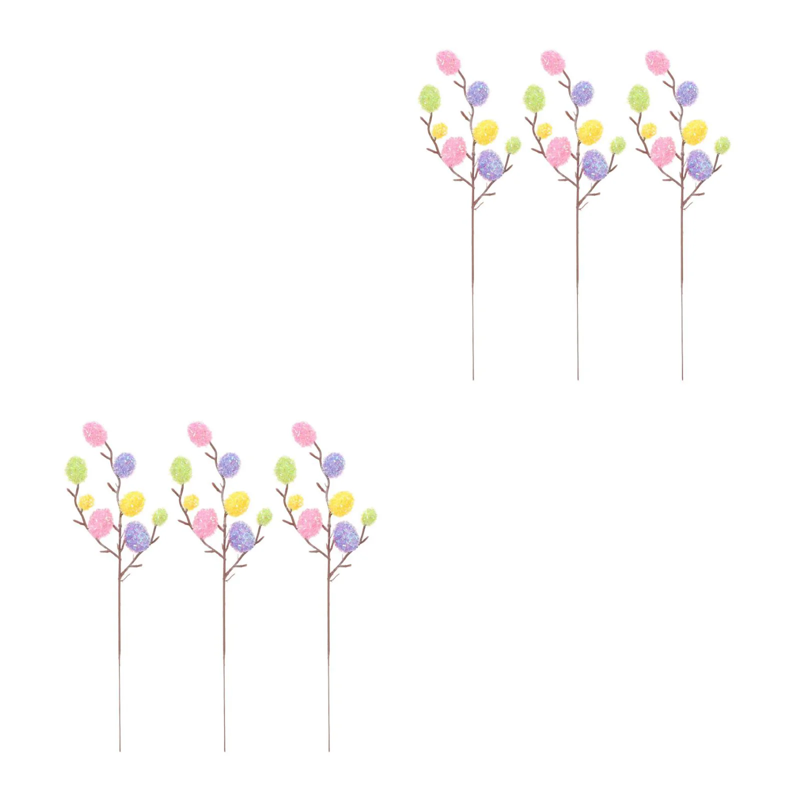 

6 pcs Artificial Picks Easter Products PVC Material Decorations Crafts Home Office Bouquets Baskets Easter