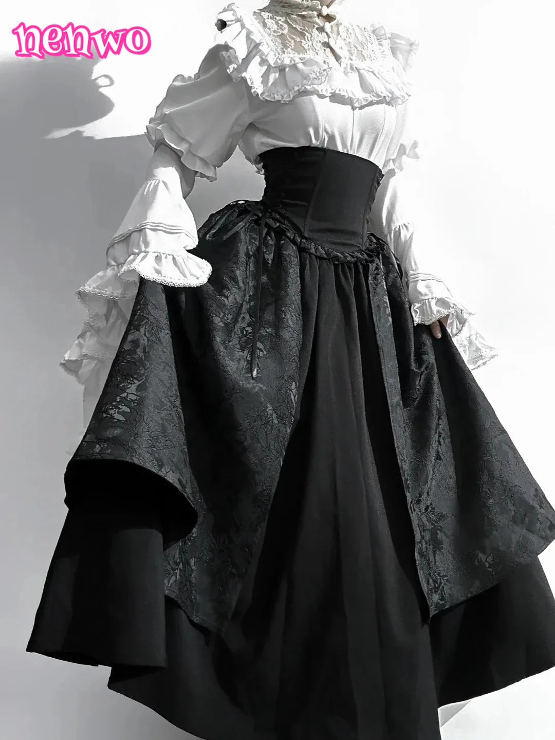 

Готическая рубашка Y2k Top Lolita Outfits Юбка с высокой талией Оверсайз Длинная юбка Блузка Новые в одинаковых комплектах Conjunto Dos Piezas Mujer