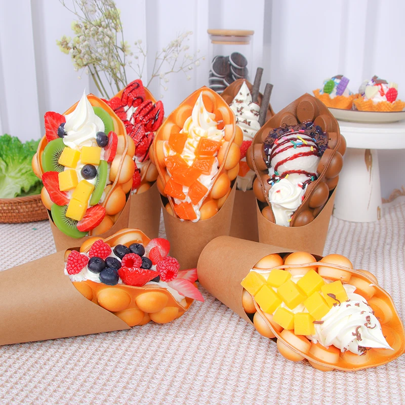 1PC  Artificial Fruit Egg Puff Cup Fake Food Decoration Photography Pro Food Simulation Cake Model Random Delivery FCYY-066