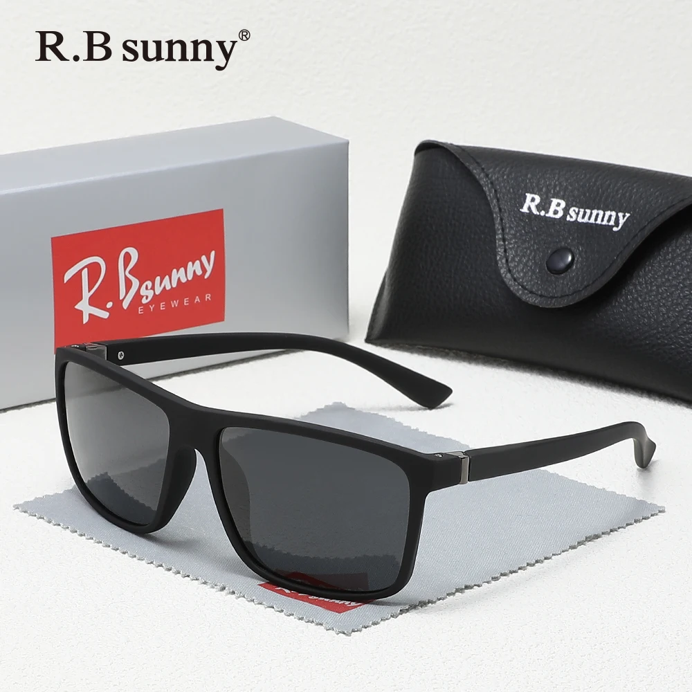 نظارات صيفية كلاسيكية عصرية من RBsunny للرجال والنساء مستقطبة UV400 مضادة للوهج للسفر والقيادة بإطار مربع خارجي