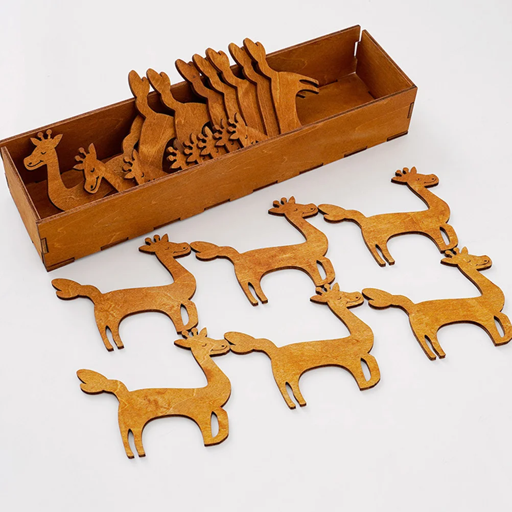 

15Pcs Wooden Deer Storage Spool Set Craft Sewing Organizer for Embroidery Yarn Ribbon Thread Holder Wooden Bobbin Holders