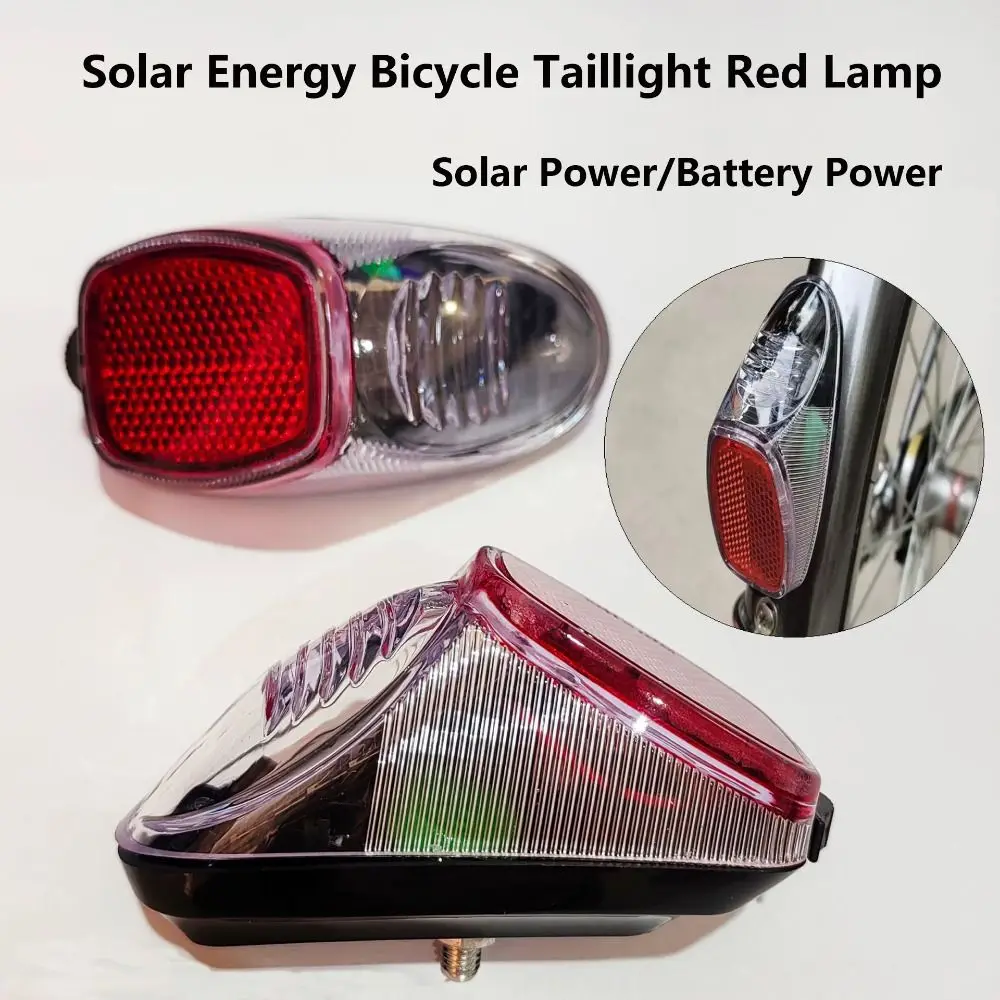 82*42mm Solar Energy Bicycle Taillight Solar Power/Battery Power Plastic Night Cycling Cycling Rear Light