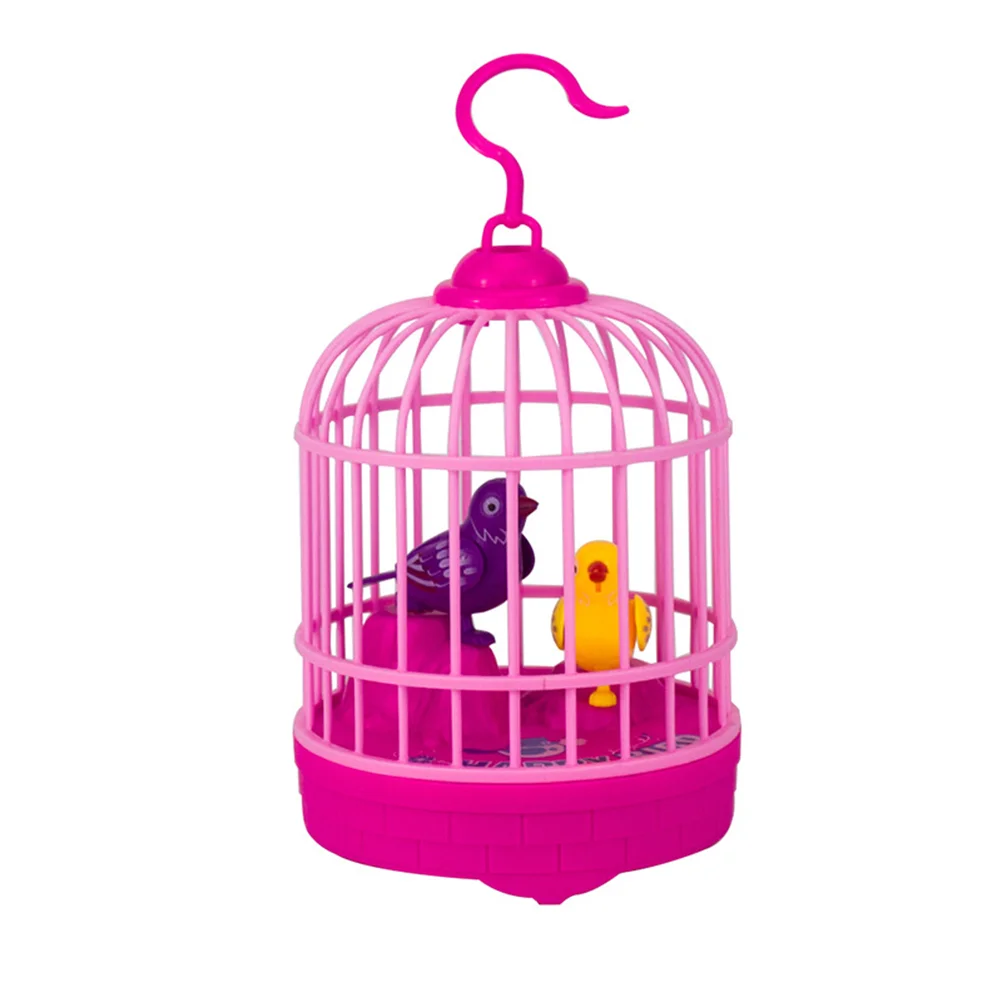 1Pc Simulation Bird Cage Voice Control Birdcage Toy Funny Educational Toys Children Kids without Random Color