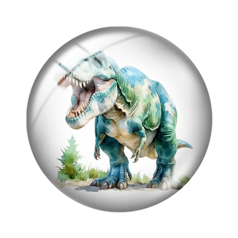 Dinosaur Illustration 12/18/20/25mm glass cabochon  bracelet pendant rings for jewelry demo earrings back Making findings
