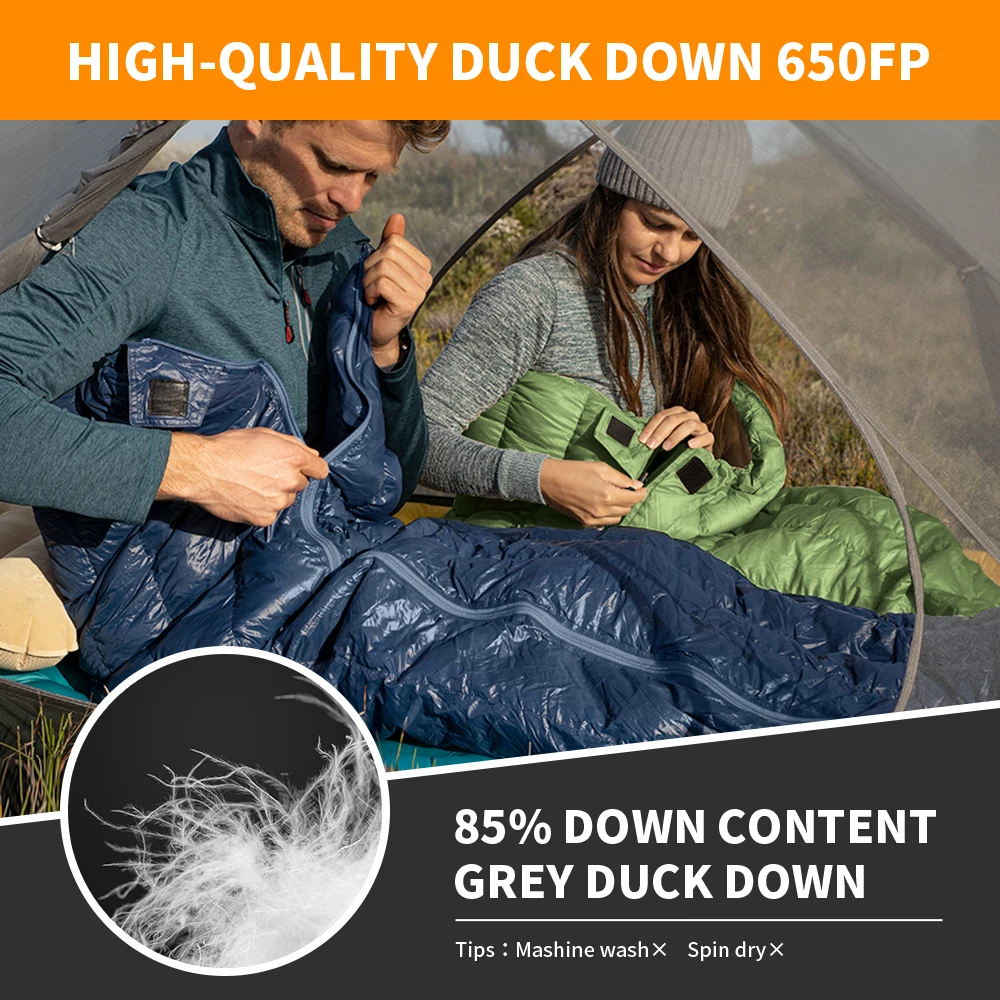 Naturehike Sleeping Bag CW295 Duck Down Sleeping Bag Ultralight Camping Sleeping Bag Backpacking Quilts Outdoor Traveling Hiking