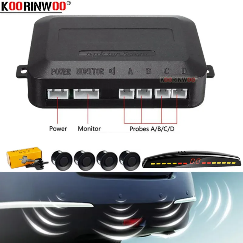 

Cars LED Display Parking Sensors Multicolor Set 4 System Vechile Blind Spot Reverse Radar Koorinwoo Parktronic Sensors For Auto
