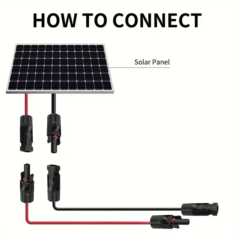 Solar Panel Extension Cable 12AWG 10AWG solar cable wire kit with Female and Male waterproof connectors for Photovoltaic systems