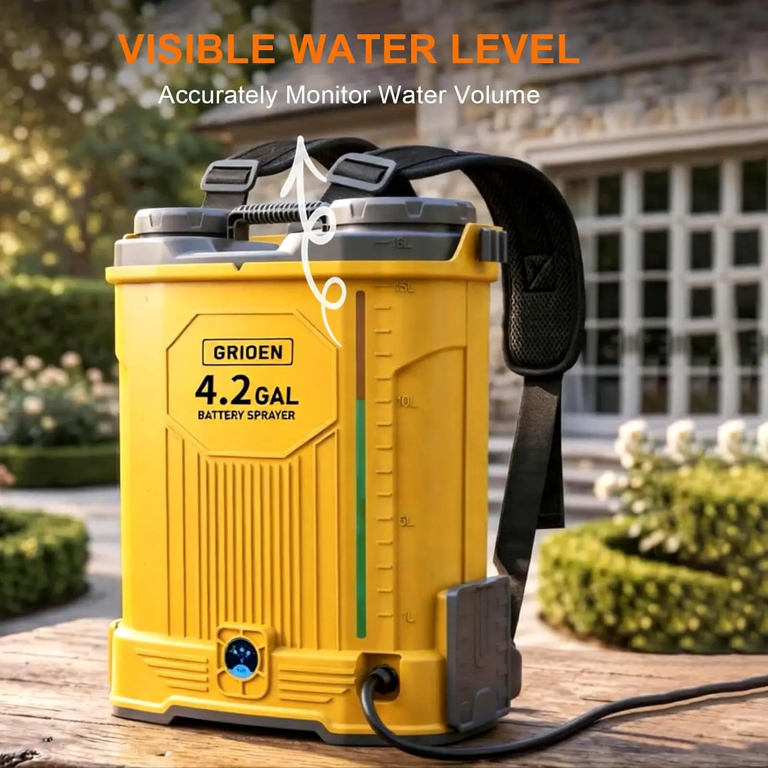 4.2 Gallon Backpack Sprayer, Compatible with 20V Battery, Tool Only, Battery Not Included