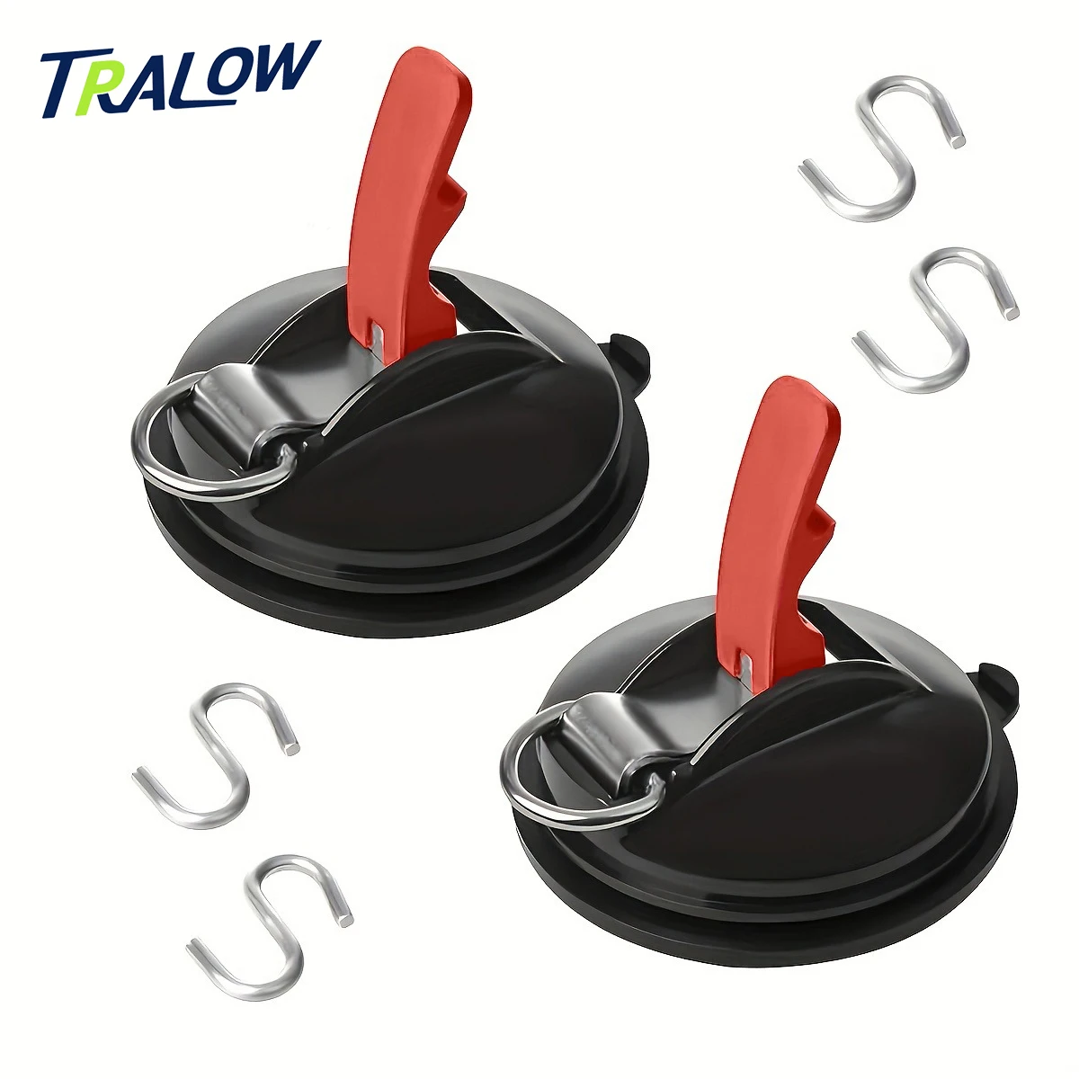 TRALOW Heavy Duty Suction Cup Hooks with Quick Release,Vacuum Holder for Car Window Glass, Waterproof Travel Hanger for Camping