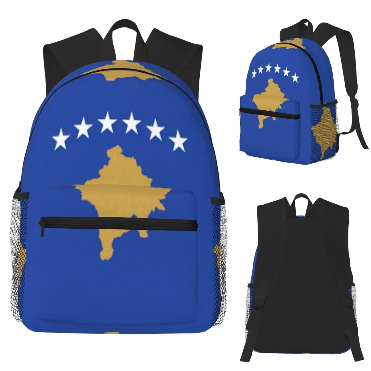 

Дизайн флага Косово, студенческий рюкзак, школьная сумка, походный дорожный рюкзак для мальчиков и девочек, сумка для книг, сумки на плечо